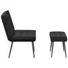 vidaXL Chaise de relaxation avec tabouret Noir Velours
