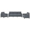 vidaXL Ensemble de canap&eacute;s 3 pcs gris fonc&eacute; velours