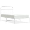 vidaXL Cadre de lit m&eacute;tal sans matelas et t&ecirc;te de lit blanc 100x190 cm