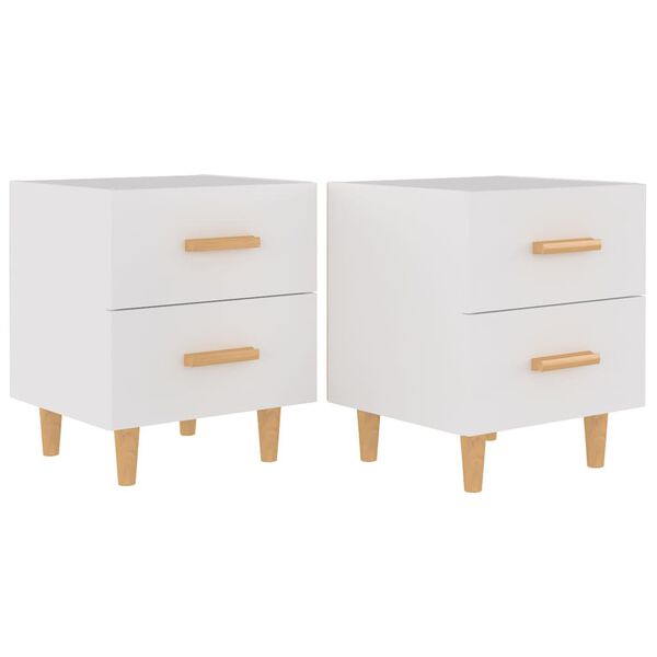 vidaXL Tables de chevet 2 pcs Blanc 40x35x47,5 cm