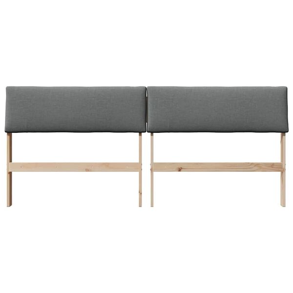 vidaXL T&ecirc;te de lit capitonn&eacute;e Gris fonc&eacute; 180 cm Pin massif