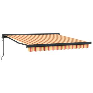 vidaXL Auvent r&eacute;tractable jaune et blanc 3x2,5 m tissu et aluminium