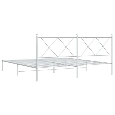 vidaXL Cadre de lit métal sans matelas et tête de lit blanc 180x200 cm