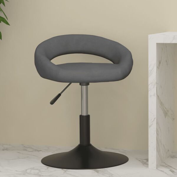 vidaXL Tabouret de bar Gris fonc&eacute; Velours