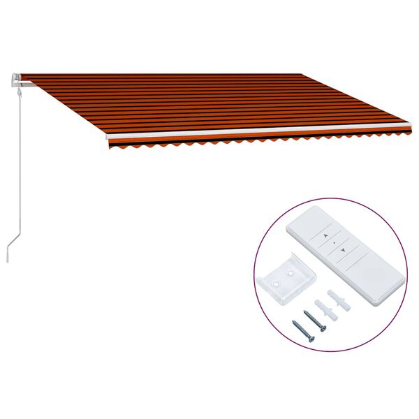 vidaXL Auvent r&eacute;tractable automatique 600x300 cm Orange et marron