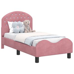 vidaXL Cadre de lit pour tout-petit avec t&ecirc;te de lit Rose 70 x 140 cm