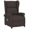 vidaXL Fauteuil de massage &eacute;lectrique &agrave; oreilles marron fonc&eacute; tissu
