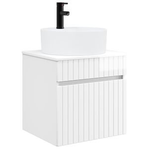 vidaXL Meuble de lavabo mural Blanc brillant 49 x 44,5 x 65 cm