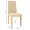 vidaXL Chaises &agrave; manger lot de 6 cr&egrave;me tissu