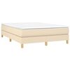 vidaXL Sommier &agrave; lattes de lit avec matelas Cr&egrave;me 140x190 cm Tissu