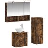 vidaXL Ensemble de mobilier de salle de bain 4 pc Ch&ecirc;ne fum&eacute;