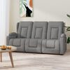 vidaXL Fauteuil inclinable et porte-gobelets 3 places gris similicuir