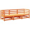 vidaXL Salon de jardin 3 pcs cire marron bois de pin massif