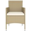 vidaXL Ensemble &agrave; manger de jardin 5 pcs R&eacute;sine tress&eacute;e Beige