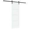 vidaXL Porte coulissante 73,5 x 211 cm Bois d'ing&eacute;nierie Blanc et noir