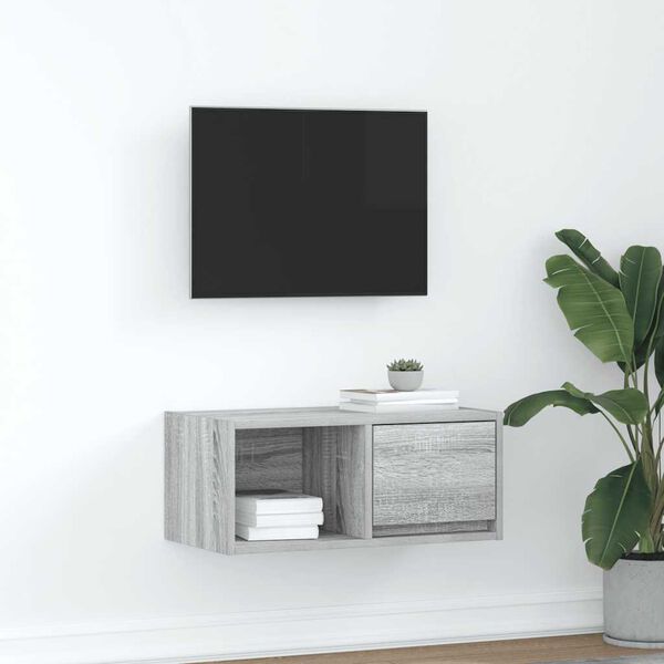 vidaXL Meuble TV sonoma gris 60x31x25,5 cm bois d'ing&eacute;nierie