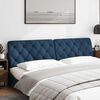 vidaXL Coussin de t&ecirc;te de lit bleu 200 cm tissu