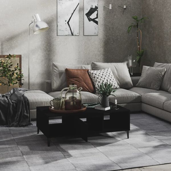 vidaXL Table basse noir 103,5x60x35 cm bois d'ingénierie