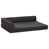 vidaXL Matelas de lit ergonomique de chien 90x64 cm Polaire Noir