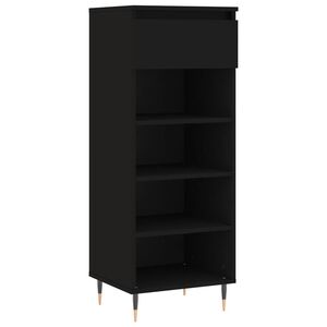 vidaXL Armoire &agrave; chaussures Noir 40x36x105 cm Bois d'ing&eacute;nierie