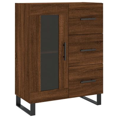 vidaXL Buffet haut Chêne marron 69,5x34x180 cm Bois d'ingénierie