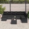 vidaXL Ensemble de canap&eacute; de jardin avec coussin 9 pcs Noir polyrotin
