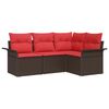 vidaXL Ensemble de canap&eacute; de jardin 4 pc Marron polyrotin