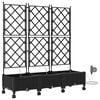 vidaXL Porte-plante de jardin avec irrigation et roues 3 pc Noir PP