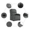 vidaXL Fauteuil inclinable Gris Similicuir