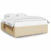 vidaXL Cadre de lit sans matelas cr&egrave;me 200x200 cm tissu