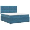 vidaXL Lit boxspring avec matelas Bleu 200 x 200 cm Velours