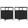 vidaXL Tables de chevet 2 pcs noir 44x45x60 cm bois d&rsquo;ing&eacute;nierie