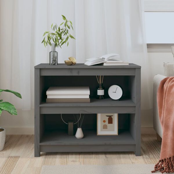vidaXL Biblioth&egrave;que Gris 80x35x68 cm Bois de pin massif
