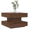 vidaXL Table basse rotative &agrave; 360 degr&eacute;s ch&ecirc;ne marron 50x50x34,5 cm