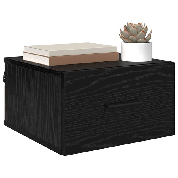 vidaXL Cabinet de chevet Ch&ecirc;ne noir 35 x 35 x 20 cm Bois d'ing&eacute;nierie