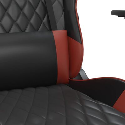 vidaXL Chaise de jeu de massage repose-pied Noir&Bordeaux Similicuir