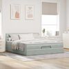 VidaXL Cadre de lit ottoman avec matelas gris clair 180x200 cm velours