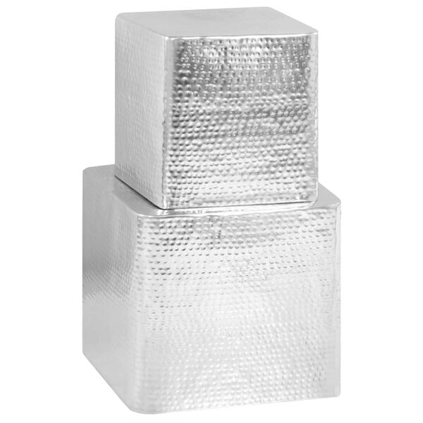 vidaXL Tables basses 2 pcs Argent&eacute; Aluminium