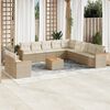 vidaXL Salon de jardin avec coussins 12 pcs beige r&eacute;sine tress&eacute;e