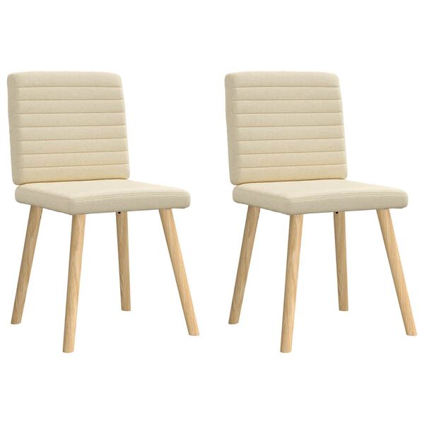 vidaXL Chaises à manger lot de 2 crème tissu