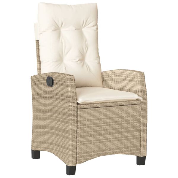 vidaXL Ensemble &agrave; manger de jardin avec coussins 5pcs Beige poly rotin