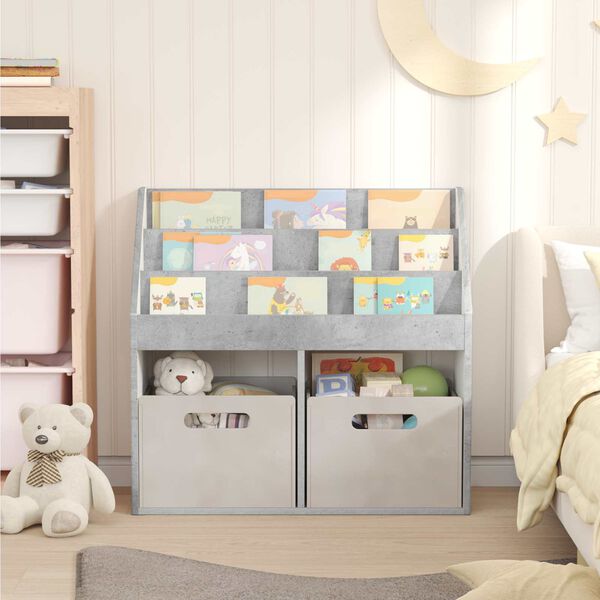vidaXL Biblioth&egrave;que pour enfants Gris b&eacute;ton 72,5 x 29,5 x 69 cm