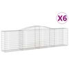 vidaXL Paniers &agrave; gabions arqu&eacute;s 6 pcs 400x50x100/120 cm Fer galvanis&eacute;