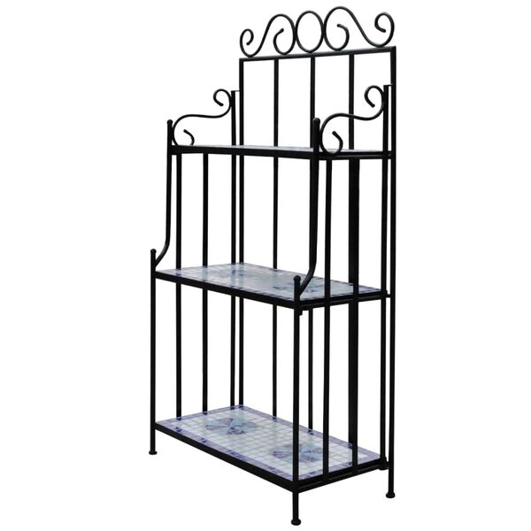 vidaXL Support pour plantes Mosa&iuml;que bleu et blanc