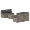 vidaXL Salon de jardin 5 pcs avec coussins Gris R&eacute;sine tress&eacute;e