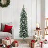 vidaXL Sapin de Noël artificiel mince avec support 180 cm PVC