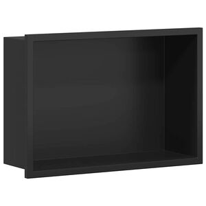 vidaXL Niche de Douche Noir 30 x 20 x 9,5 cm Acier inoxydable