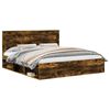 vidaXL Cadre de lit Ch&ecirc;ne fum&eacute; 200 x 200 cm Pin massif