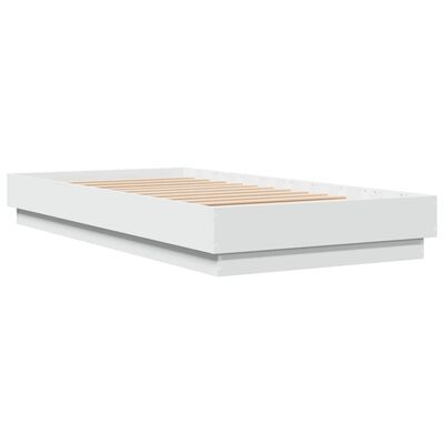 vidaXL Cadre de lit blanc 90x190 cm bois d'ingénierie