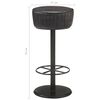 vidaXL Tabouret de bar Noir Cuir véritable